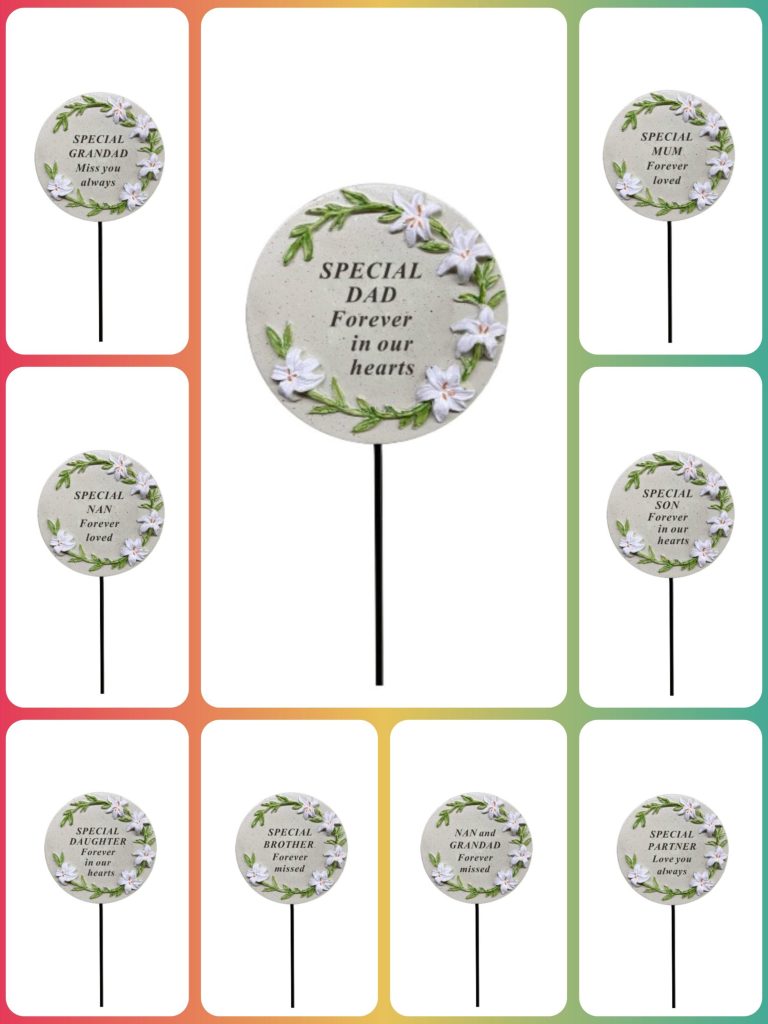 Grave Marker Stick - Lily Wreath main