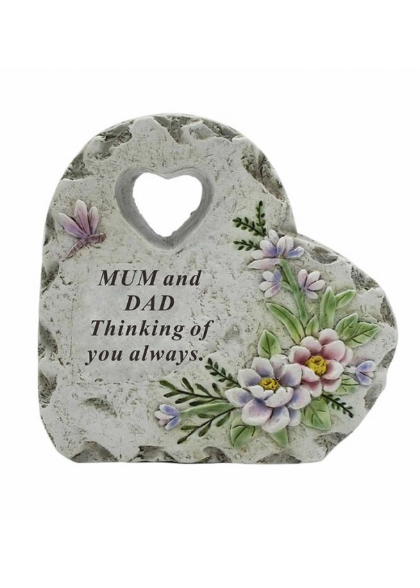 Graveside memorial Ornament Mum and Dad Heart
