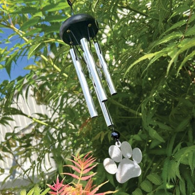 Paw print windchime pet memorial