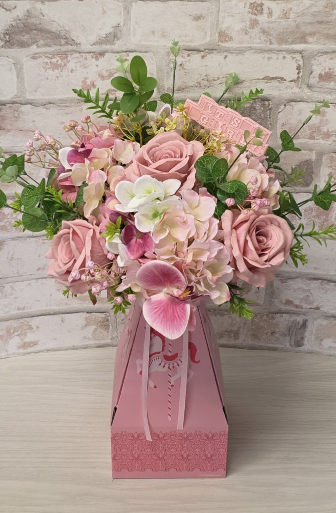 Baby Girl Luxury Artificial Flower Bouquet Box