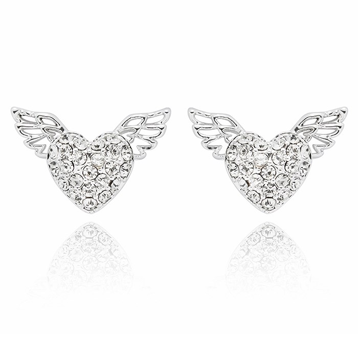 Silver Plated Angel Wing Earrings Bereavement Gift