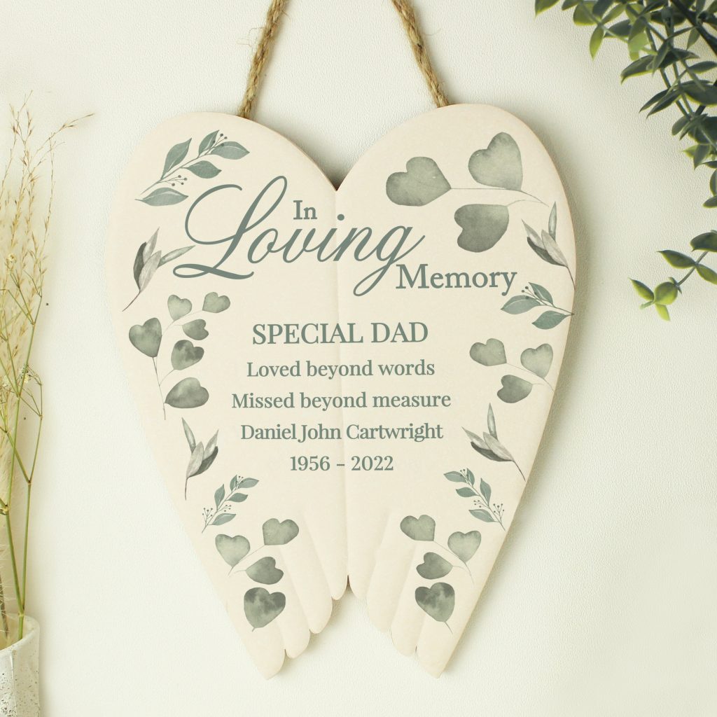 Personalised Pet Memorial Ceramic Wings Hanging Ornament
