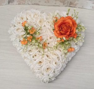 Rose Heart Tribute, Artificial Grave Heart For Funeral