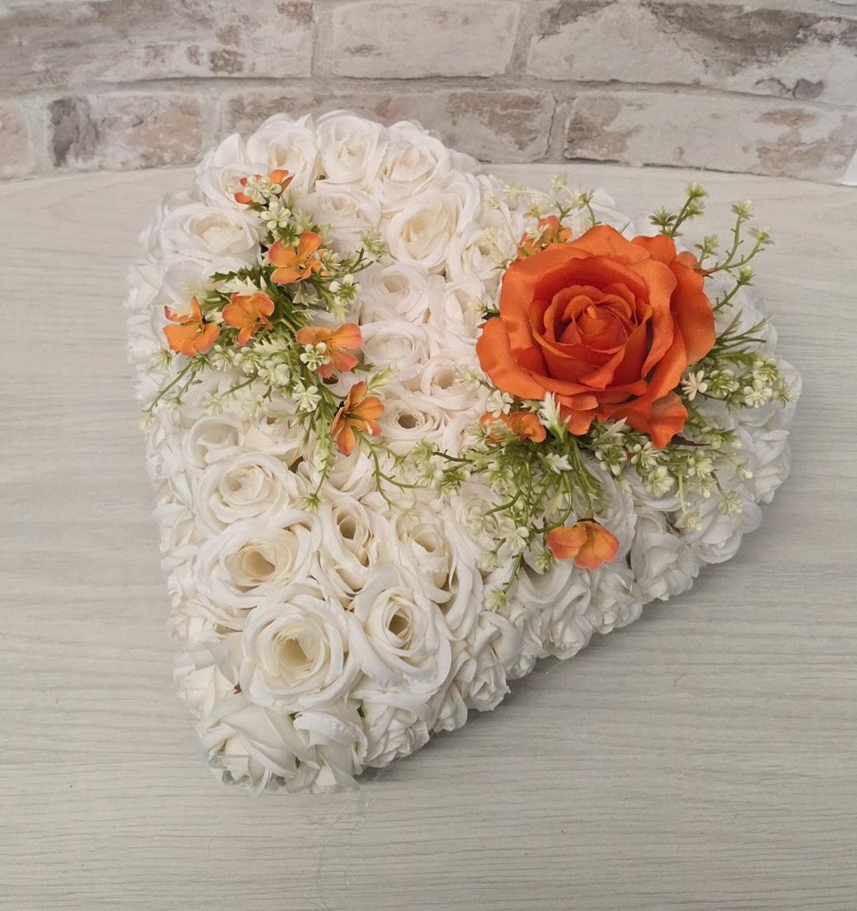 Rose Heart Tribute, Artificial Grave Heart For Funeral