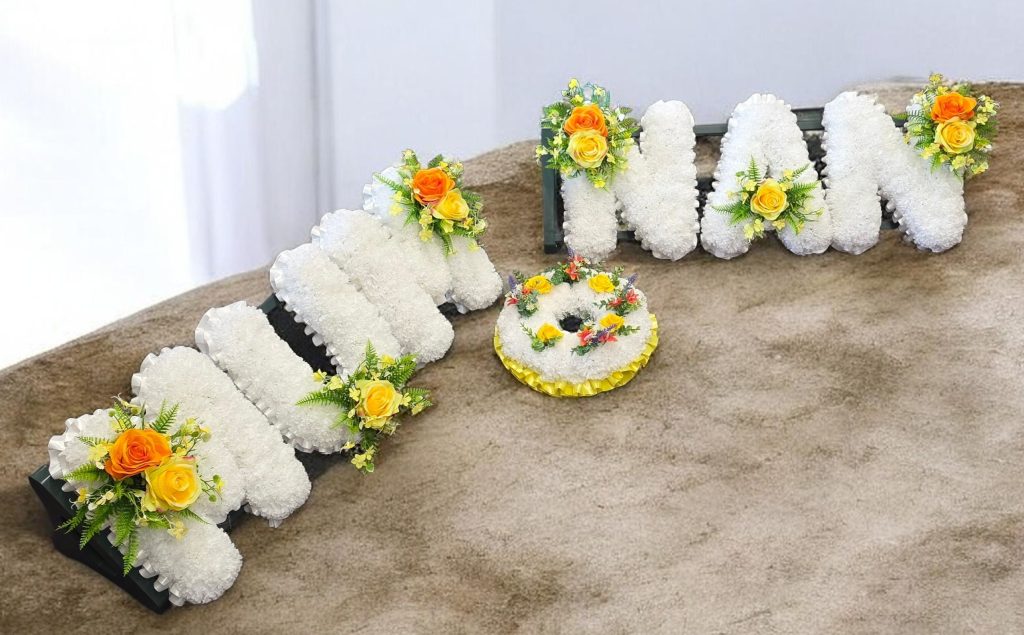 Artificial Flower Funeral Letters Tribute