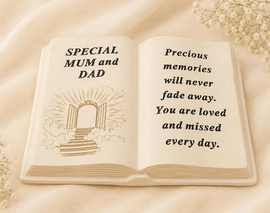 Mum and Dad Graveside Memorial Ornament - Stairway Book