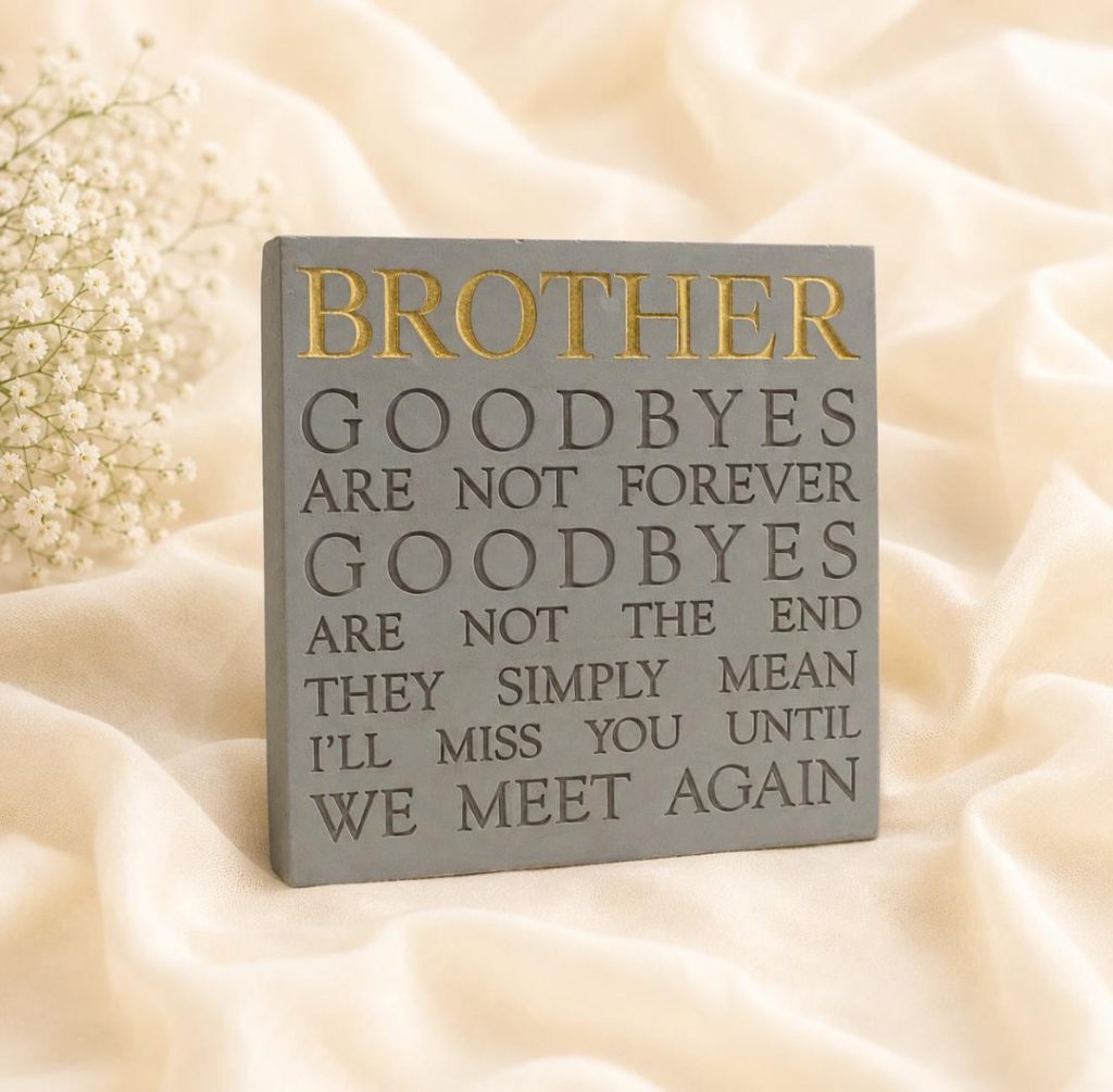 Brother Graveside Memorial Ornament - Square Grey Stone
