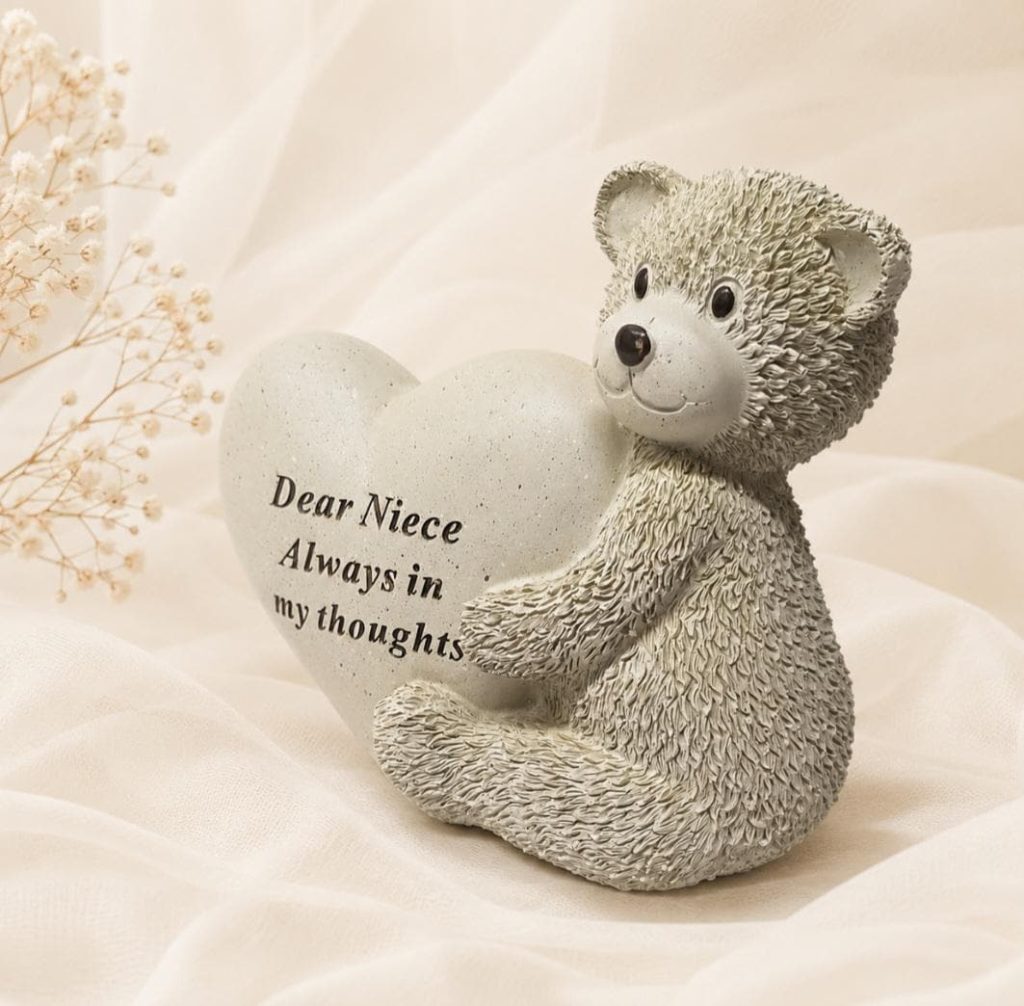 Niece Graveside Memorial Ornament Ornament - Teddy with Heart