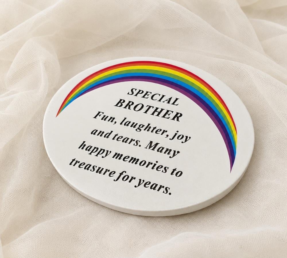 Brother Graveside Memorial Ornament - Rainbow Plaque