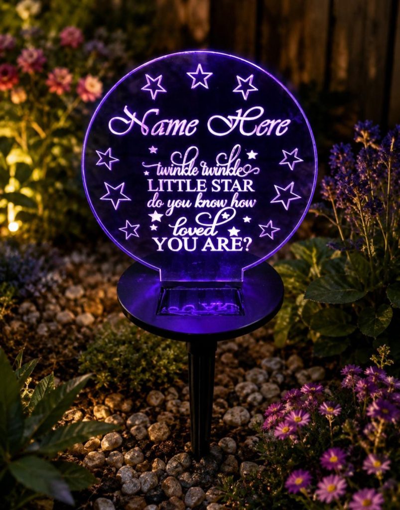 Solar Memorial Ornament - Personalised Twinkle Star